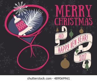 Vector Christmas greeting card