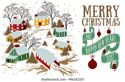 Vector Christmas greeting card