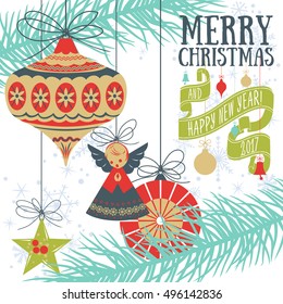 Vector Christmas greeting card