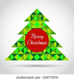 Vector Christmas greeting card with abstract geometric tree