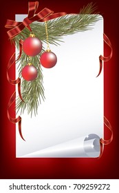 Vector Christmas greeting card with Christmas balls.