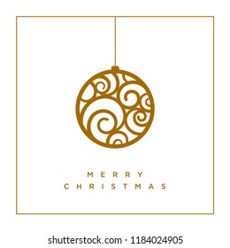 Diseño vectorial de tarjetas de felicitación navideña con bolas abstractas de navidad giratoria.