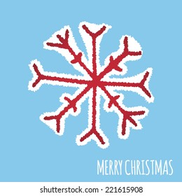 Vector Christmas greeting card design. Christmas element with place for your text. Tear paper object.