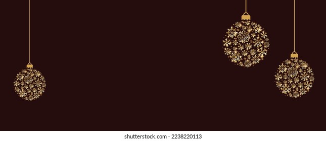 Vector Christmas greeting card design. Abstract swirl Christmas ball on red background.