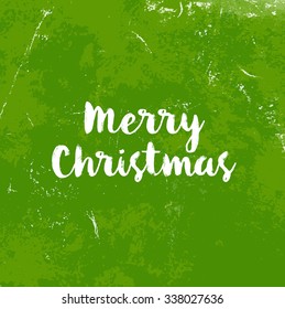 Vector Christmas greeting card design over grungy weathered paper background.
