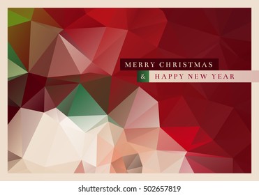 Vector Christmas wenskaart ontwerp met abstracte veelhoekige achtergrond.