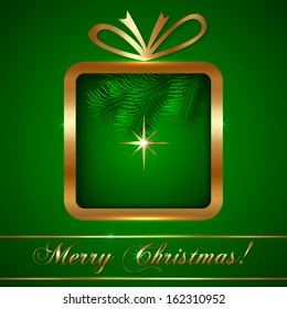 Vector Christmas Greeting Card with Gift