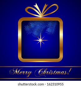 Vector Christmas Greeting Card with Gift