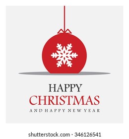 Vector Christmas greeting card - Happy New year and Merry Christmas holidays lettering on a winter snow background - EPS10 vector file organized in layers for easy editing.