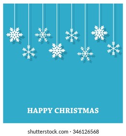 Vector Christmas greeting card - Happy New year and Merry Christmas holidays lettering on a winter snow background - EPS10 vector file organized in layers for easy editing.