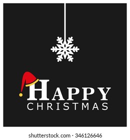 Vector Christmas greeting card - Happy New year and Merry Christmas holidays lettering on a winter snow background - EPS10 vector file organized in layers for easy editing.