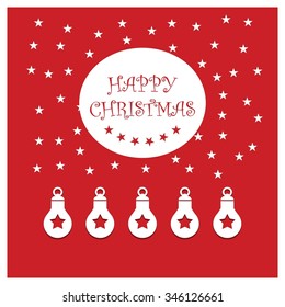Vector Christmas greeting card - Happy New year and Merry Christmas holidays lettering on a winter snow background - EPS10 vector file organized in layers for easy editing.