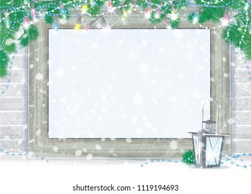 Vector   Christmas greeting   card, holiday background.