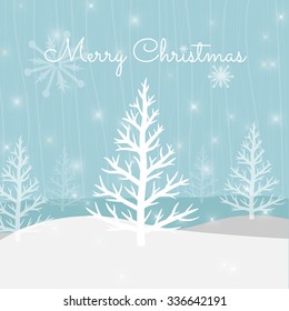 Vector Christmas Greeting Card. Merry Christmas lettering and background