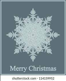 Vector Christmas greeting card  with snowflake