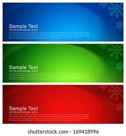Vector Christmas Greeting Card with Snowflakes 