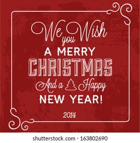 Vector Christmas Greeting Card in Vintage Style