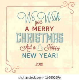 Vector Christmas Greeting Card in Vintage Style