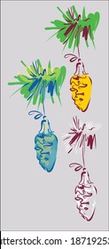 
 
Imágenes de navidad vectorial hechas a mano para la tarjeta de diseño de Año Nuevo con árbol