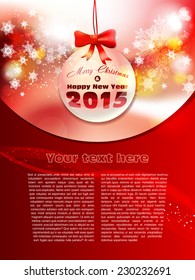 Vector Christmas and Happy New Year 2015 greeting card