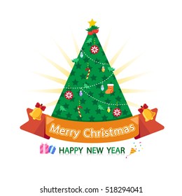 Vector of Christmas and happy new year : greeting card cover.