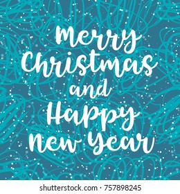 Vector Christmas and Happy New Year pattern with scribbles. Abstract hand drawn background for design and decoration cards and banners