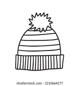 Vektorschmuck-Illustration. Handgezeichneter Weihnachtsmütze einzeln