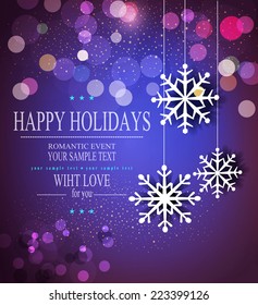 vector Christmas holiday background with snowflakes