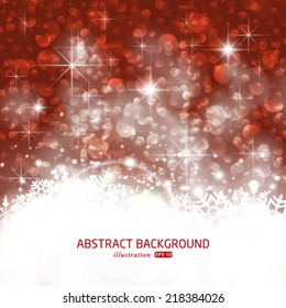 Vector Christmas holiday lights bokeh background.