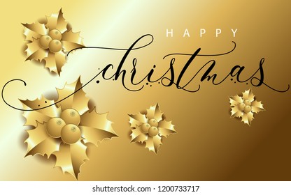 Vector Christmas holly with berries