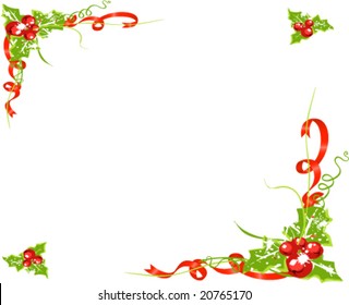 Vector Of Christmas Holly Berries Frame