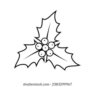 vector christmas holly isolated on white background