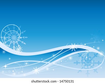 vector christmas horizontal background with snowflakes