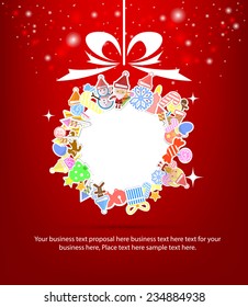Vector christmas icon of background. Vector illustration for christmas card.