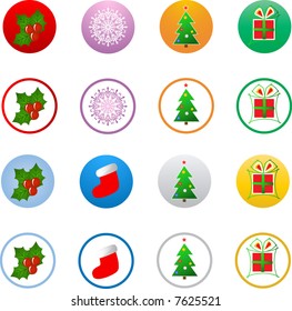 Vector christmas icon buttons