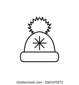 Icono de navidad vectorial. Ilustración del año nuevo. Sombrero de invierno