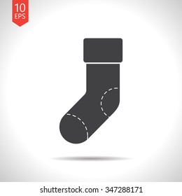 Vector christmas icon. New year illustration. Sock