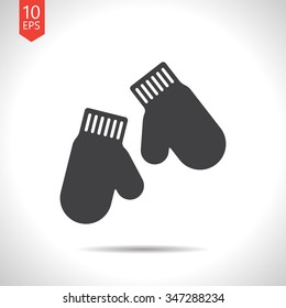 Vector christmas icon. New year illustration. Mittens