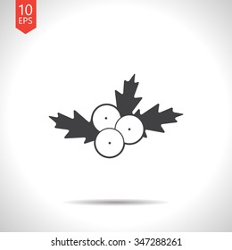 Vector christmas icon. New year illustration. Holly berry