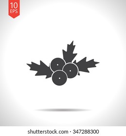 Vector christmas icon. New year illustration. Holly berry