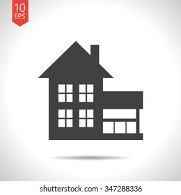 Vector christmas icon. New year illustration. House