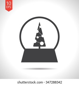 Vector christmas icon. New year illustration.  Snow globe
