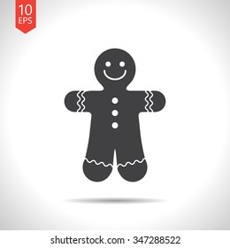 Vector christmas icon. New year illustration. Gingerbread Cookie