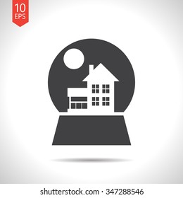 Vector christmas icon. New year illustration.  Snow globe