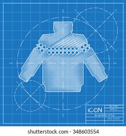 Vector christmas icon. New year illustration. Pullover
