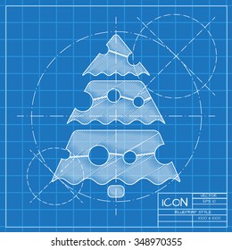 Vector christmas icon. New year illustration. Pullover. Engineer and architect background