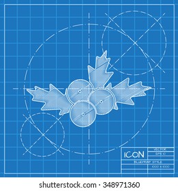 Vector christmas icon. New year illustration. Pullover. Engineer and architect background