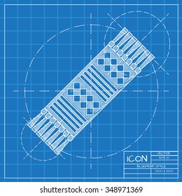 Vector christmas icon. New year illustration. Pullover. Engineer and architect background