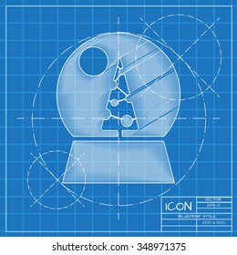 Vector christmas icon. New year illustration. Pullover. Engineer and architect background