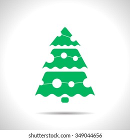 Vector christmas icon. New year illustration.  Christmas tree